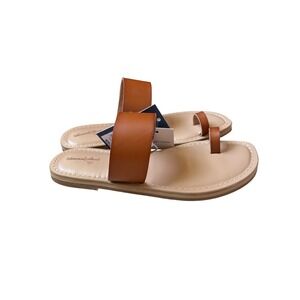 Universal Thread Juno Cognac Brown Toe Loop Memory Foam Sandals‎ Womens 5.5 NEW
